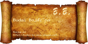 Budai Bojána névjegykártya